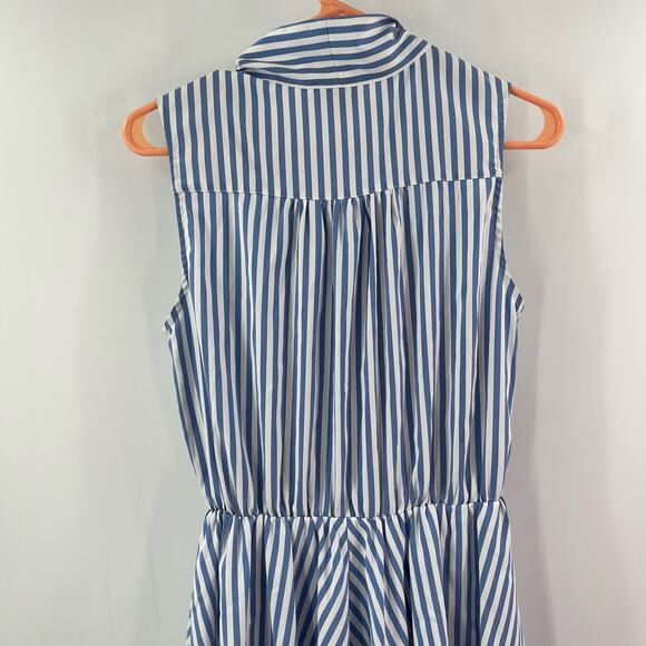 MOLLY BRACKEN Dress Size Small Stripes Nautical Fit and Flare Blue White Summer - Picture 8 of 12